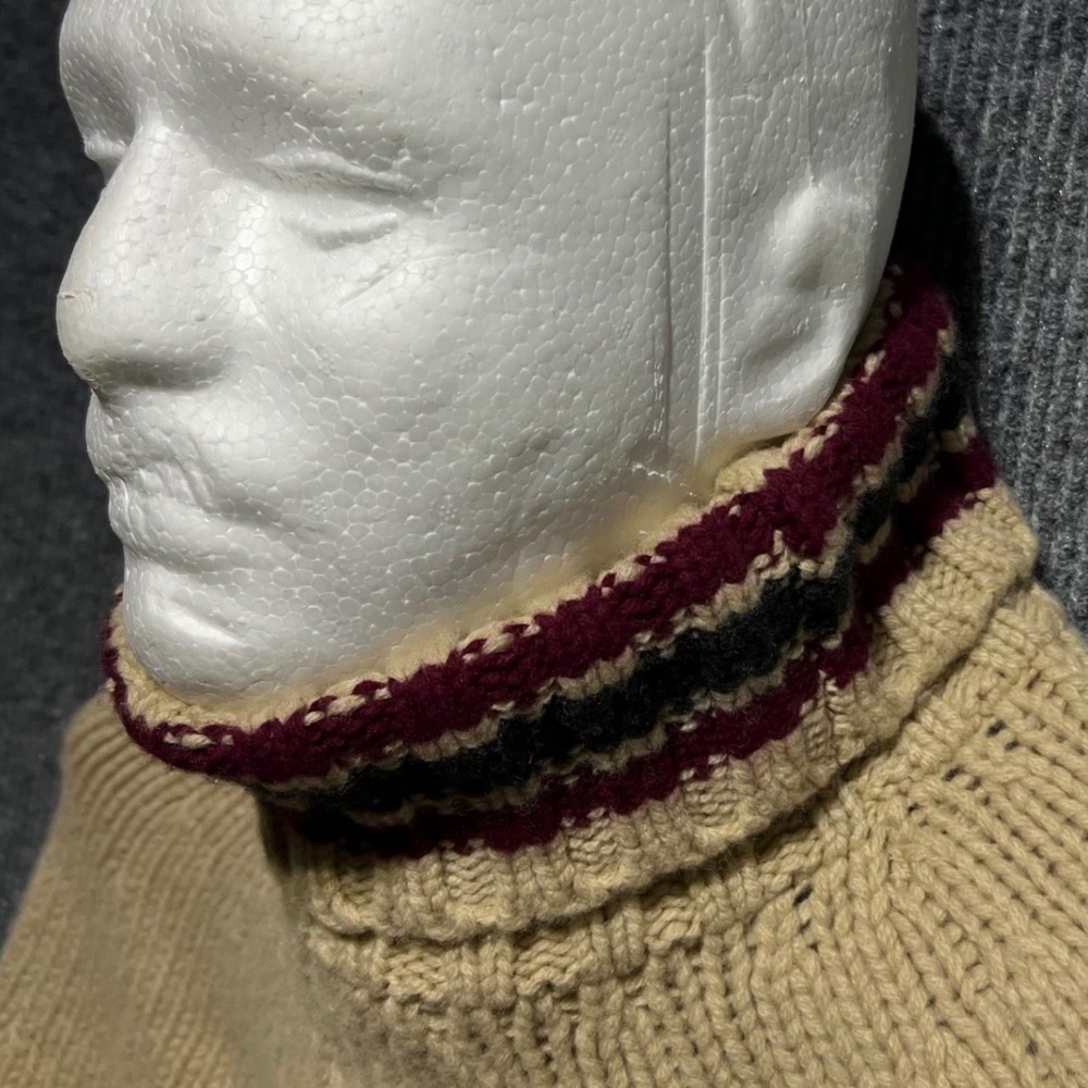 Vintage Burberry Poncho Women OS Beige Lambswool Turtleneck Cape Made in England - Picture 7 of 8